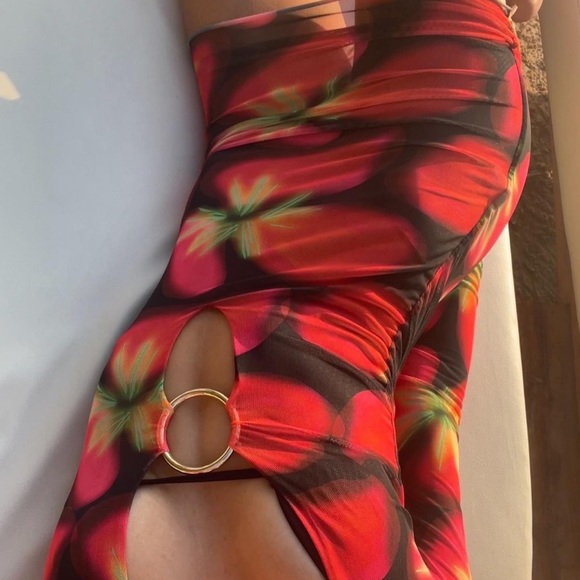 Louisa Ballou Dresses & Skirts - Louisa Ballou Helios Aura-Print Mesh Mini Dress